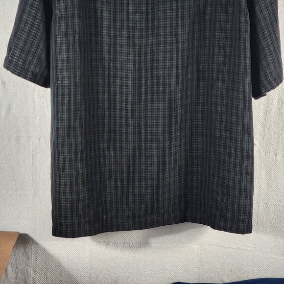 George Black Grey Check Poly SS Button Chest Pocket Button Up Shirt Sz 3XL 54-56 - Picture 12 of 16
